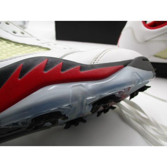 SAMPLE Nike Air Jordan 5 Low Golf Cleats Retro Fire Red Men Sz 9 CU4523-100 1A7 - Picture 16 of 16